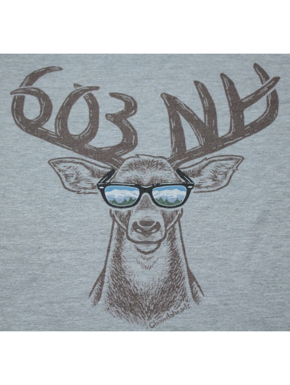 Chowdaheadz Cool New Hampshire 603 T-Shirt Moose XL New England Shirt
